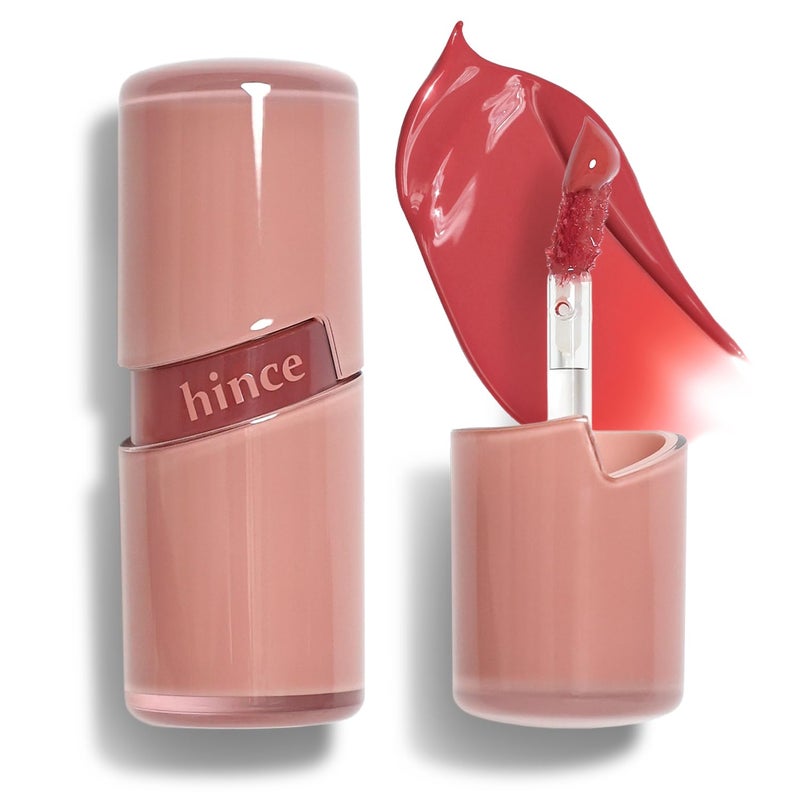 HINCE Raw Glow Lip Tint  Stain Glazed Glossy Dewy Lip Gloss Non Sticky  Long Wearing for Natural Glass Glow Hydrating Moisturizing Liquid Lipstick Vegan 013 floz RAW ROSE 02